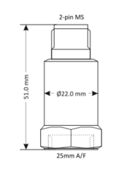 Dimensiones y especificaciones de montaje para el acelerómetro MTN/1100.