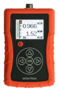 Medidor de vibración portátil Monitran MTN/VM220 con pantalla a color.