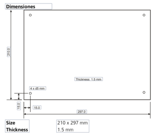 Placa reflectante para sensor láser DIMETIX 500113 Placa reflectora para sensor láser