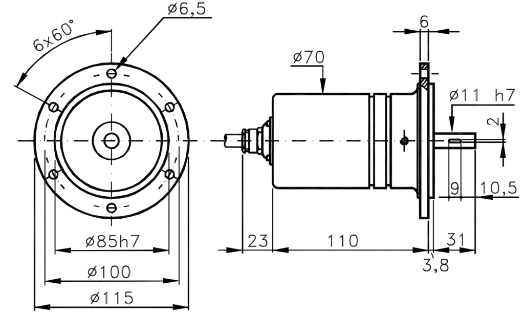 I-115-dibuix tecnic Encoder Elcis Incremental Robust