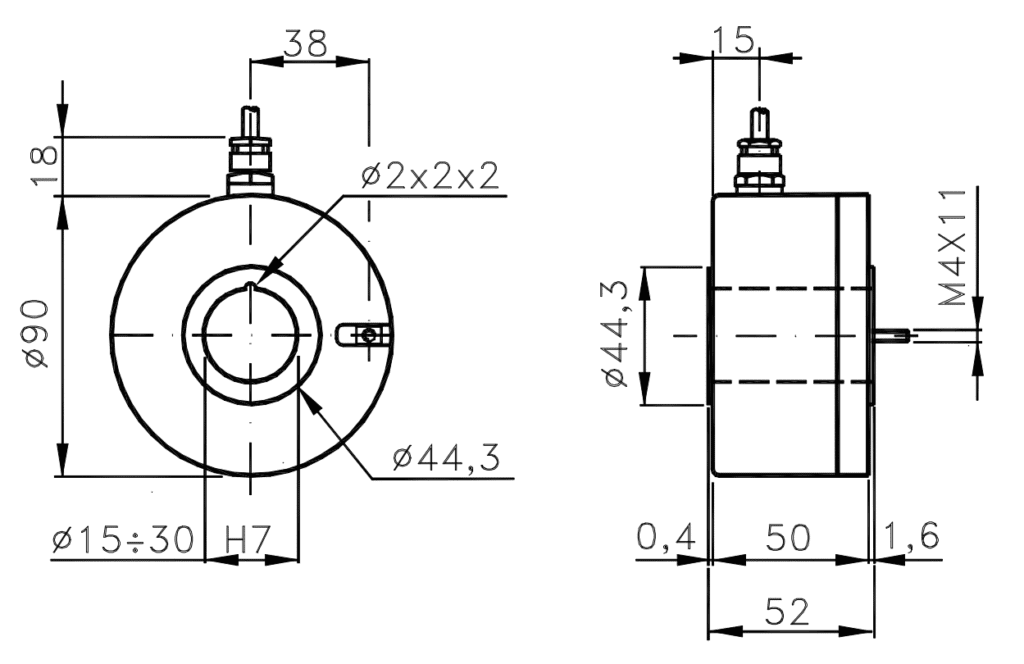 I-90C Encoder incremental alta resolució -dibuix tecnic