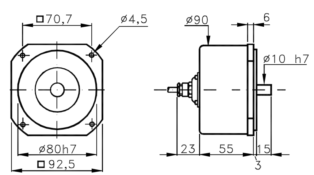 Encoder incremental de alta resolução i-92 - Desenho técnico