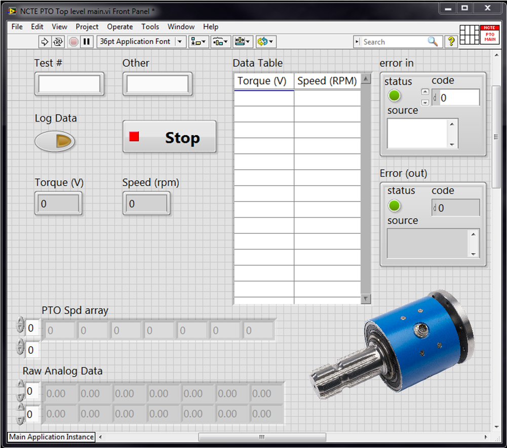 Mesure du couple à la prise de force (PDF) des tracteurs : validation des capteurs rotatifs dans les applications agricoles 3 Interface LabVIEW pour l'acquisition des données de couple et de vitesse de la prise de force (PDF) d'un tracteur à l'aide d'un capteur de couple NCTE