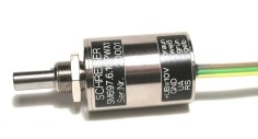Sensor LVDT angular rotatorio da serie SM69 de Schreiber con carcasa blindada de 22 mm e tecnoloxía multivuelta magnética absoluta