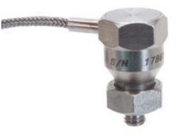 Acelerómetro industrial de bajo perfil Monitran MTN/1135C de 15mm de grosor con cable integral ETFE trenzado.