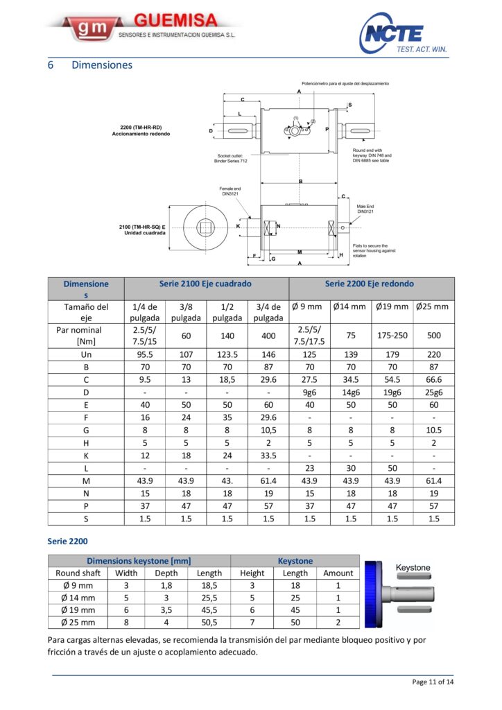 Plano técnico NCTE Serie 2000/2200
