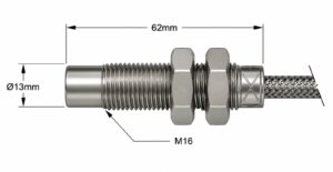 Sensor de desplazamiento industrial Monitran MTN/EP200 con rango de 5mm.