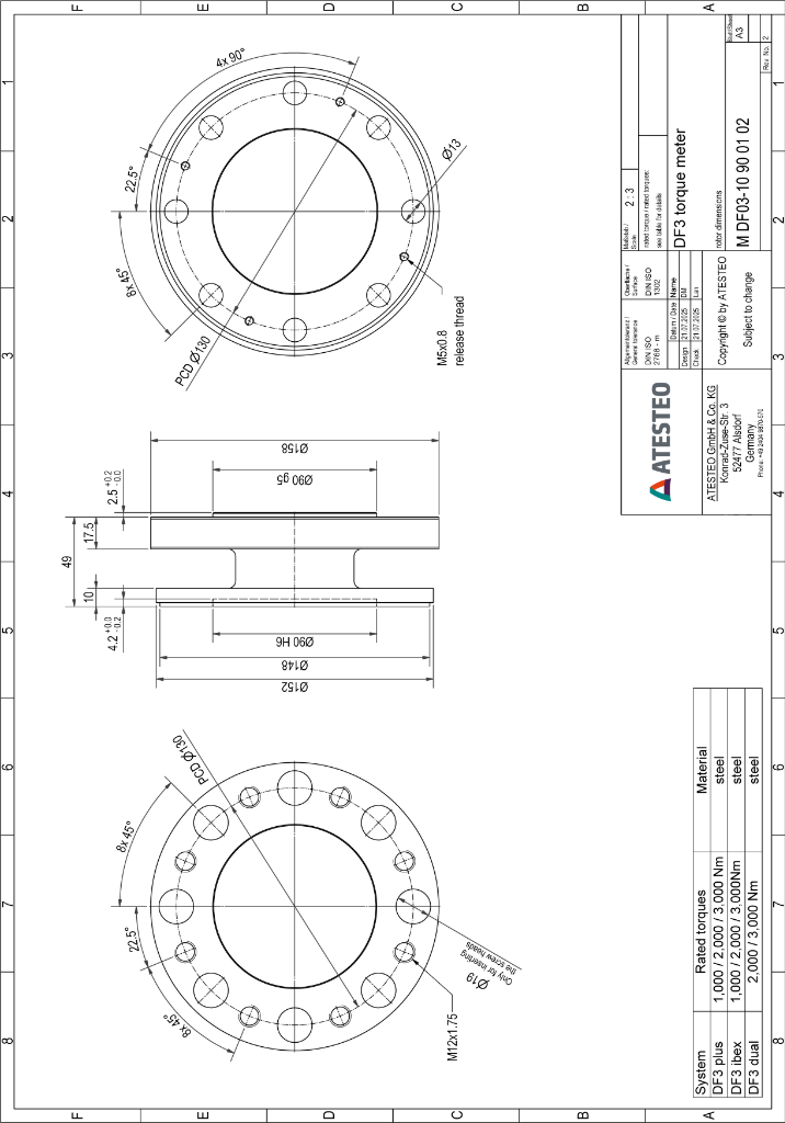 Plano Tecnico dimensiones