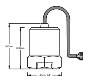Dimensiones técnicas y especificaciones del sensor de triple salida MTN/1181.