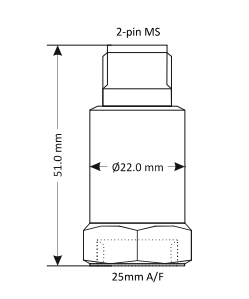 Dimensiones técnicas y opciones de rosca para el acelerómetro MTN/2200.