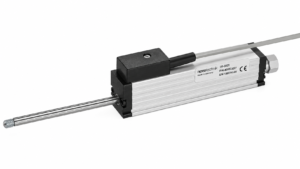Sensor lineal potenciométrico Novotechnik TR-0025 referencia 400023261 con salida por cable apantallado y recorrido de 25 mm