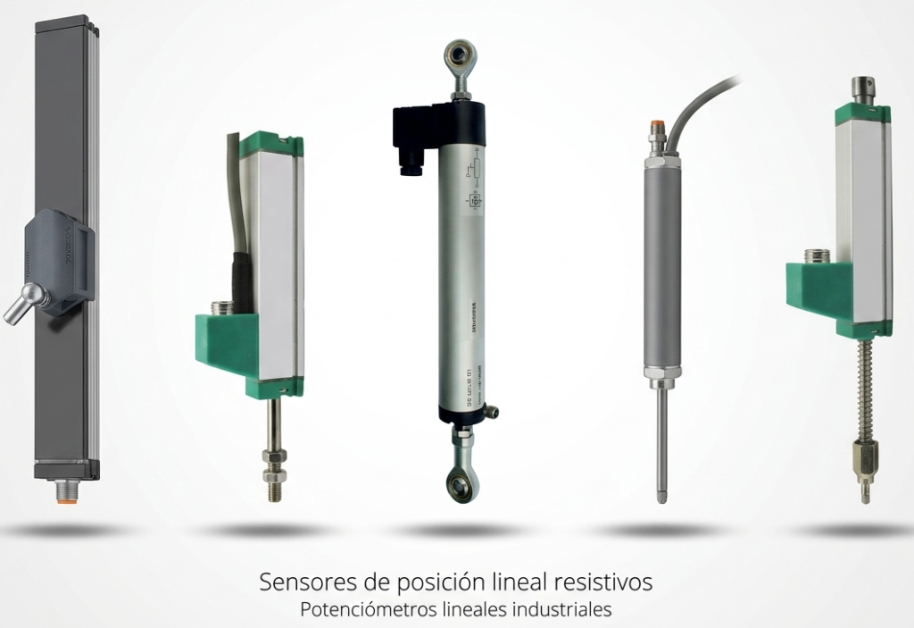 Sensores de posición lineal resistivos industriales para medición de desplazamiento