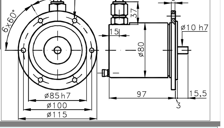Plano dimensional Encoder Incremental Antideflagrantes I/0B80EXS