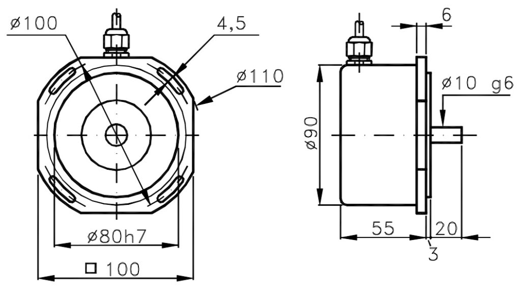 High Resolution Incremental Encoder Dimensional Plane I/100D