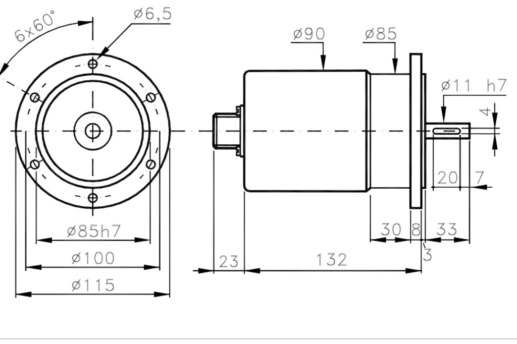 Plano dimensional Encoder Incremental Doble Resolucion I/115K