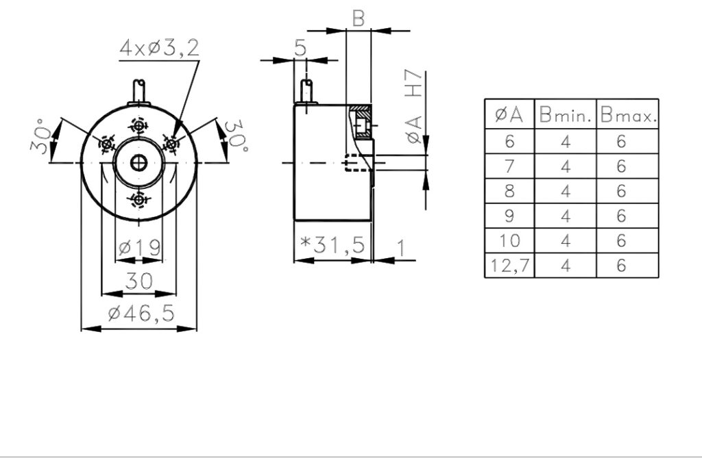 Plano dimensional Encoder Incremental para Motores I/47