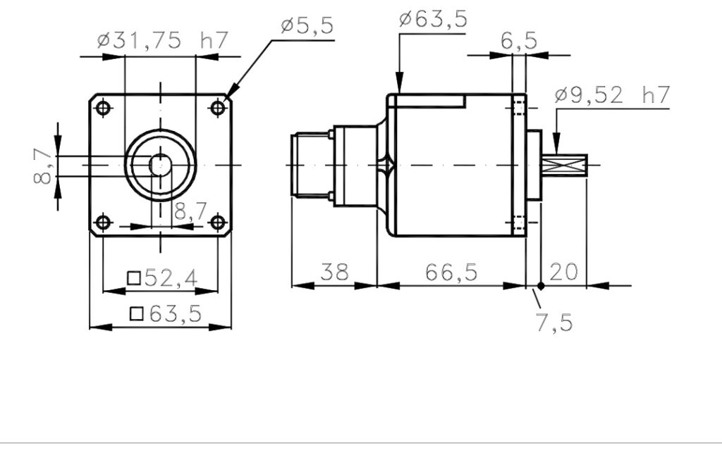 Encodeur incrémental plan dimensionnel double résolution I/63MP