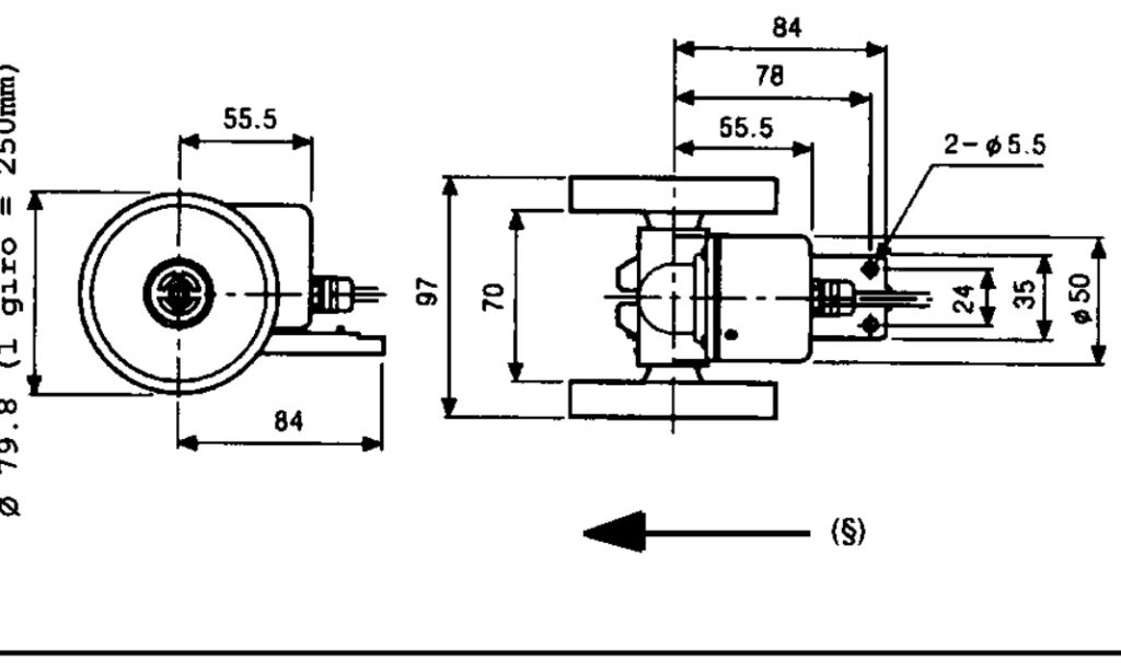 Desenho dimensional de codificadores incrementais especiais I/79