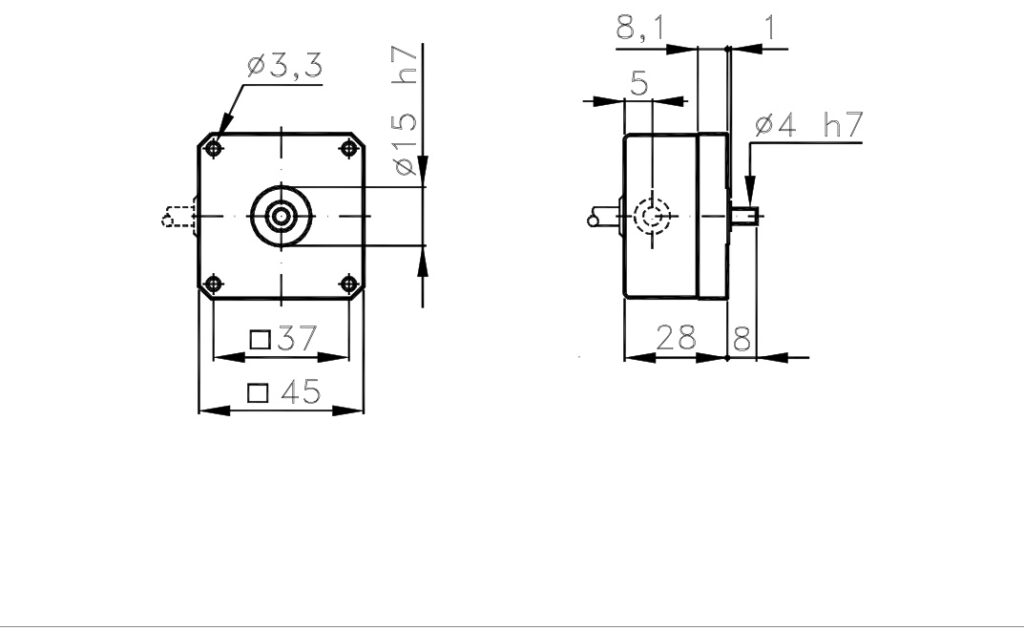 Plànol de dimensions Encoder Absolut Monovolta A/345