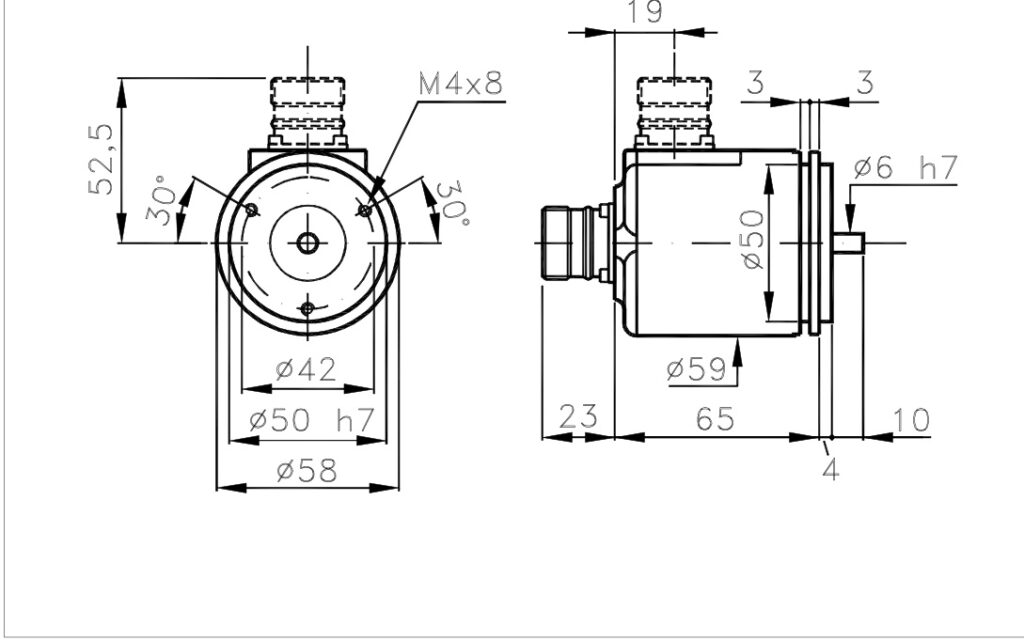 Plànol de dimensions Encoder Absolut Monovolta A/758S