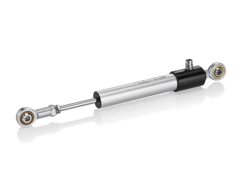 Sensor de posición lineal Novotechnik TX2 con articulacións de rótula e conector