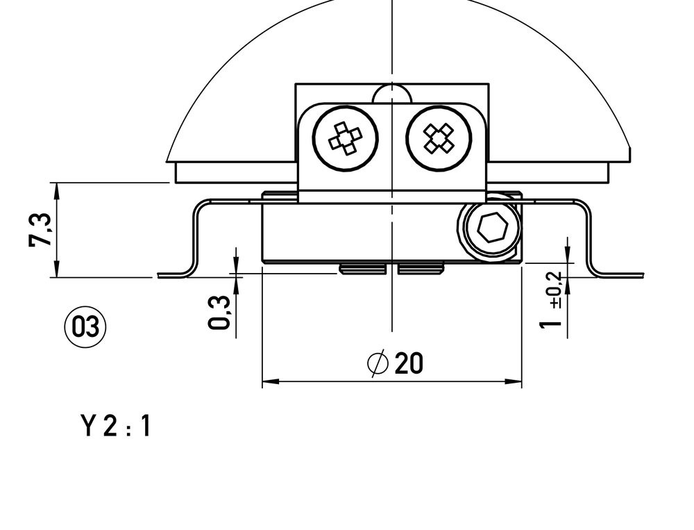 Plano dimensional Encoder absoluto magnético multivuelta RMB-3600 analógico Novotechnik